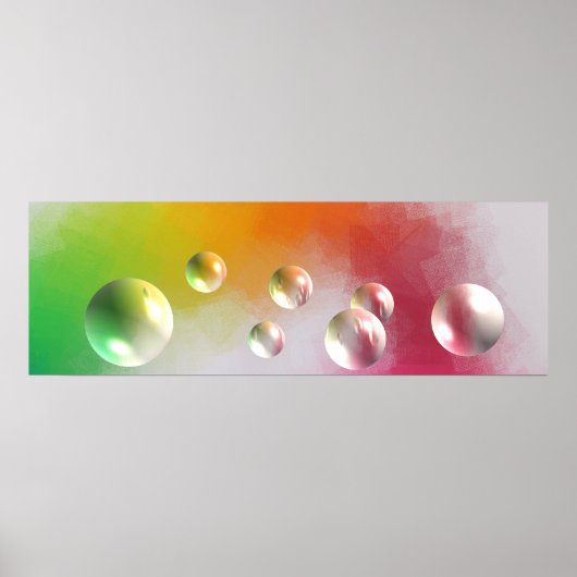 Moderne Abstrakte Kunst Rot Gelb Blau Grün Poster (Vorne)