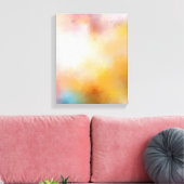 Moderne Abstrakte Kunst Rot Gelb Blau Rosa Leinwanddruck (Insitu (Wohnzimmer))
