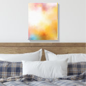 Moderne Abstrakte Kunst Rot Gelb Blau Rosa Leinwanddruck (Insitu (Schlafzimmer))