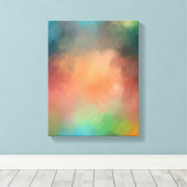 Moderne Abstrakte Kunst Rot Gelb Grün Farbe Leinwanddruck (Insitu (Holzboden))