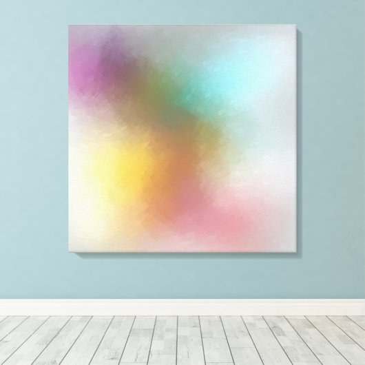 Moderne Abstrakte Kunst Rotes Gelbes Blau Leinwanddruck (Insitu (Holzboden))