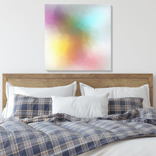 Moderne Abstrakte Kunst Rotes Gelbes Blau Leinwanddruck (Insitu (Schlafzimmer))