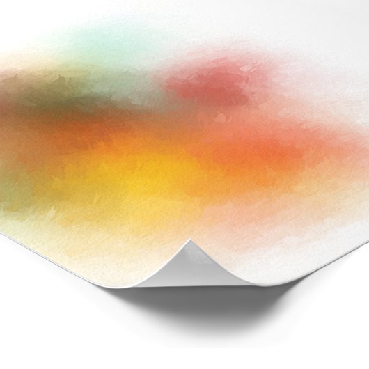 Moderne Abstrakte Kunst Rotes Gelbes Blau Poster (Ecke)