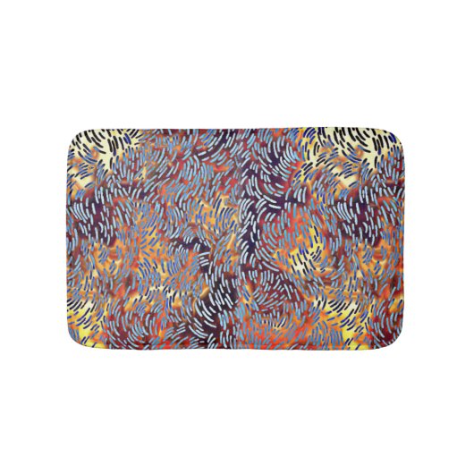 Moderne Abstrakte Kunst Rotes Gelbes Schwarz Badematte (Vorderseite)