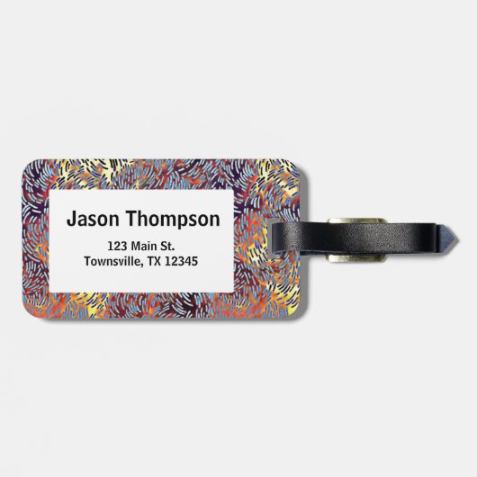 Moderne Abstrakte Kunst Rotes Gelbes Schwarz Gepäckanhänger (Rückseite horizontal)