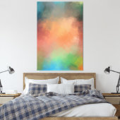 Moderne Abstrakte Kunst Rotes Grün Gelb Leinwanddruck (Insitu (Schlafzimmer))