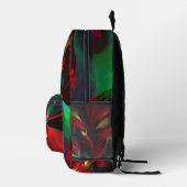 Moderne Abstrakte Kunst Rotes Grün Muster #11 Bedruckter Rucksack (Rechts)