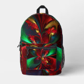 Moderne Abstrakte Kunst Rotes Grün Muster #11 Bedruckter Rucksack (Vorderseite)