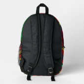 Moderne Abstrakte Kunst Rotes Grün Muster #11 Bedruckter Rucksack (Rückseite)