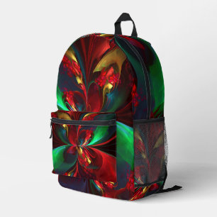 Moderne Abstrakte Kunst Rotes Grün Muster #11 Bedruckter Rucksack