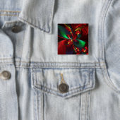 Moderne Abstrakte Kunst Rotes Grün Muster #11 Button (Beispiel)