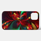 Moderne Abstrakte Kunst Rotes Grün Muster #11 Case-Mate iPhone Hülle (Rückseite (Horizontal))