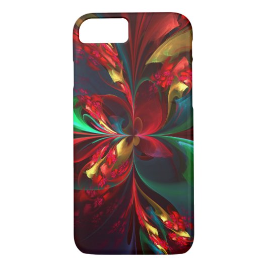 Moderne Abstrakte Kunst Rotes Grün Muster #11 Case-Mate iPhone Hülle (Rückseite)