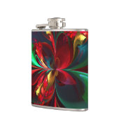 Moderne Abstrakte Kunst Rotes Grün Muster #11 Flachmann (Links)