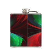 Moderne Abstrakte Kunst Rotes Grün Muster #11 Flachmann (Rückseite)