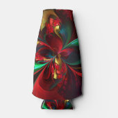 Moderne Abstrakte Kunst Rotes Grün Muster #11 Flaschenkühler (Vorderseite)