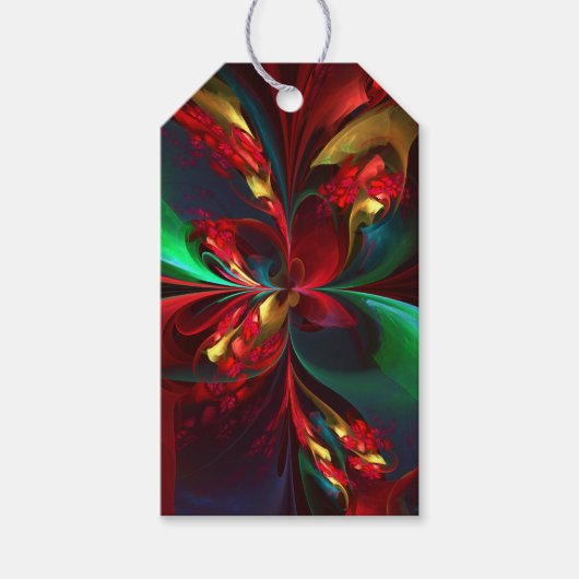 Moderne Abstrakte Kunst Rotes Grün Muster #11 Geschenkanhänger (Vorderseite)