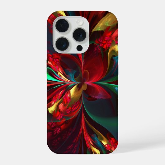 Moderne Abstrakte Kunst Rotes Grün Muster #11 iPhone Hülle (Rückseite)