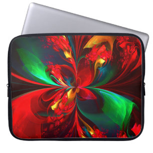Moderne Abstrakte Kunst Rotes Grün Muster #11 Laptopschutzhülle
