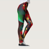 Moderne Abstrakte Kunst Rotes Grün Muster #11 Leggings (Rechts)