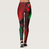 Moderne Abstrakte Kunst Rotes Grün Muster #11 Leggings (Rückseite)