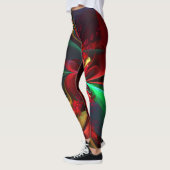 Moderne Abstrakte Kunst Rotes Grün Muster #11 Leggings (Links)