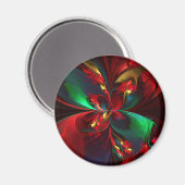 Moderne Abstrakte Kunst Rotes Grün Muster #11 Magnet (Vorderseite/Rückseite)