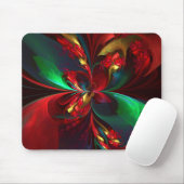 Moderne Abstrakte Kunst Rotes Grün Muster #11 Mousepad (Mit Mouse)