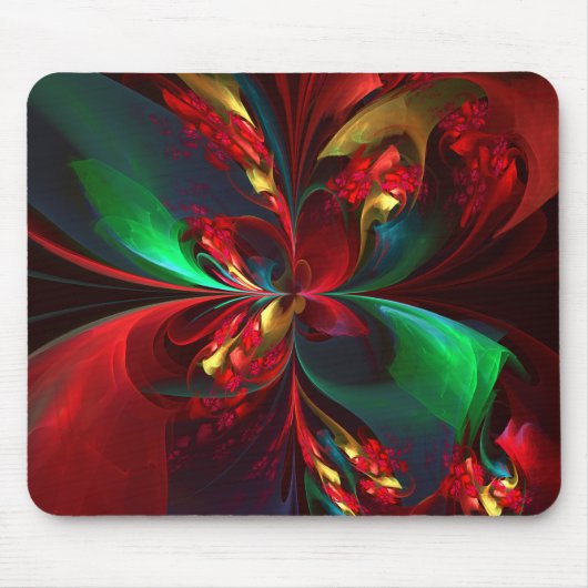 Moderne Abstrakte Kunst Rotes Grün Muster #11 Mousepad (Vorne)