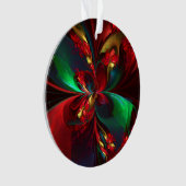 Moderne Abstrakte Kunst Rotes Grün Muster #11 Ornament (Vorderseite)