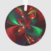 Moderne Abstrakte Kunst Rotes Grün Muster #11 Ornament (Rückseite)