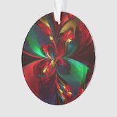 Moderne Abstrakte Kunst Rotes Grün Muster #11 Ornament (Vorderseite)