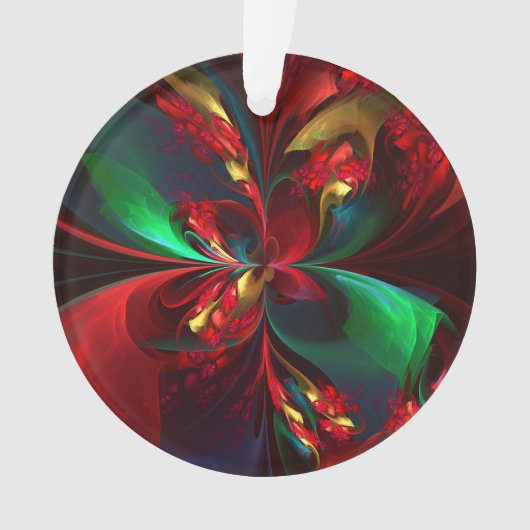 Moderne Abstrakte Kunst Rotes Grün Muster #11 Ornament (Vorderseite)