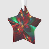 Moderne Abstrakte Kunst Rotes Grün Muster #11 Ornament (Vorderseite)