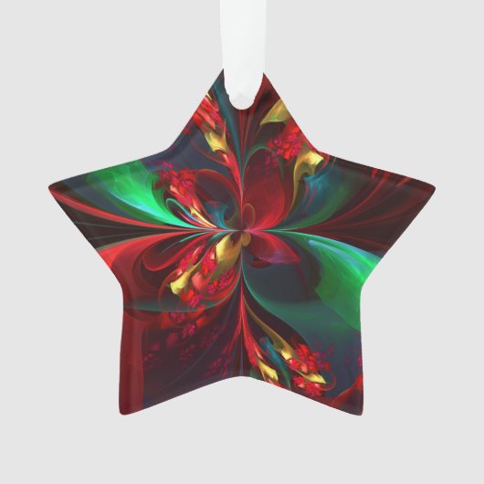Moderne Abstrakte Kunst Rotes Grün Muster #11 Ornament (Vorderseite)