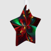 Moderne Abstrakte Kunst Rotes Grün Muster #11 Ornament (Vorderseite)