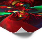 Moderne Abstrakte Kunst Rotes Grün Muster #11 Poster (Ecke)