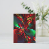 Moderne Abstrakte Kunst Rotes Grün Muster #11 Postkarte (Stehend Vorderseite)
