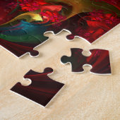 Moderne Abstrakte Kunst Rotes Grün Muster #11 Puzzle (Seite)