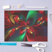 Moderne Abstrakte Kunst Rotes Grün Muster #11 Seidenpapier (Handwerk)