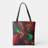 Moderne Abstrakte Kunst Rotes Grün Muster #11 Tasche (Rückseite)