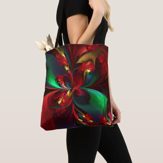 Moderne Abstrakte Kunst Rotes Grün Muster #11 Tasche (Von Nahem)