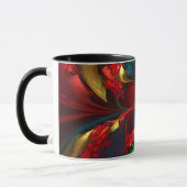 Moderne Abstrakte Kunst Rotes Grün Muster #11 Tasse (Links)
