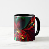 Moderne Abstrakte Kunst Rotes Grün Muster #11 Tasse (VorderseiteRechts)