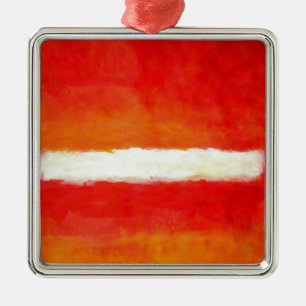 Moderne Abstrakte Kunst - Rothko Style Silbernes Ornament