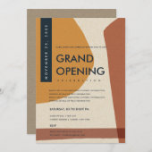 MODERNE ABSTRAKTE KUNST RUST ORANGE GRAND ÖFFNUNG EINLADUNG (Vorne/Hinten)