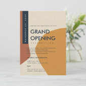 MODERNE ABSTRAKTE KUNST RUST ORANGE GRAND ÖFFNUNG EINLADUNG (Stehend Vorderseite)