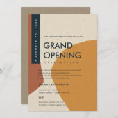 MODERNE ABSTRAKTE KUNST RUST ORANGE GRAND ÖFFNUNG EINLADUNG (Vorne/Hinten)