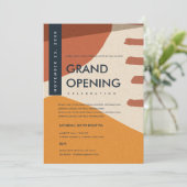 MODERNE ABSTRAKTE KUNST RUST ORANGE GRAND ÖFFNUNG EINLADUNG (Stehend Vorderseite)