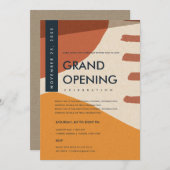 MODERNE ABSTRAKTE KUNST RUST ORANGE GRAND ÖFFNUNG EINLADUNG (Vorne/Hinten)